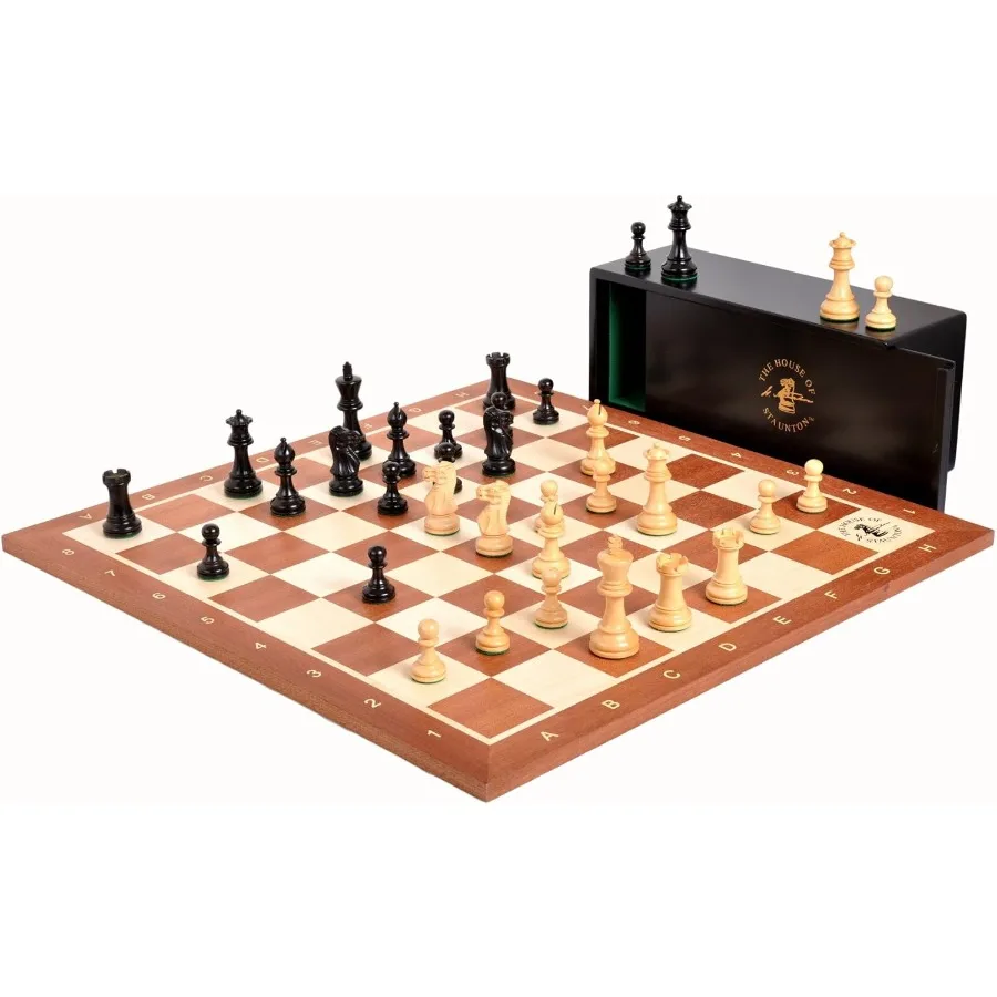 

The Library Grandmaster Chess Set Box and Board Combination Perfect for Home Study Spaces Elegant Design with Premium Materials