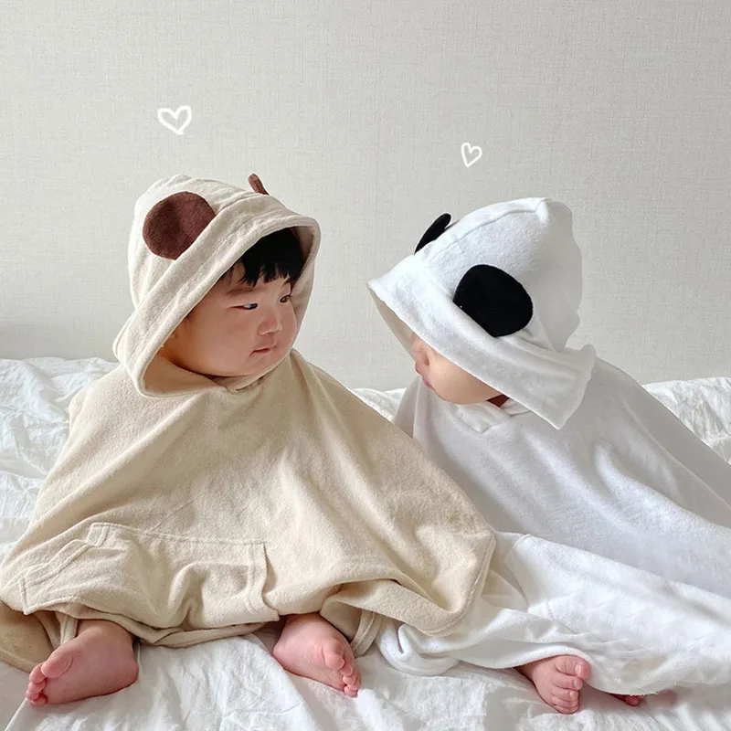 

Korean Style 0-4Yrs Children Clothing Cute Cartoon Hooded Bathrobe Spring Autumn Newborn Baby Girls Boys Casual Loose Bathrobe