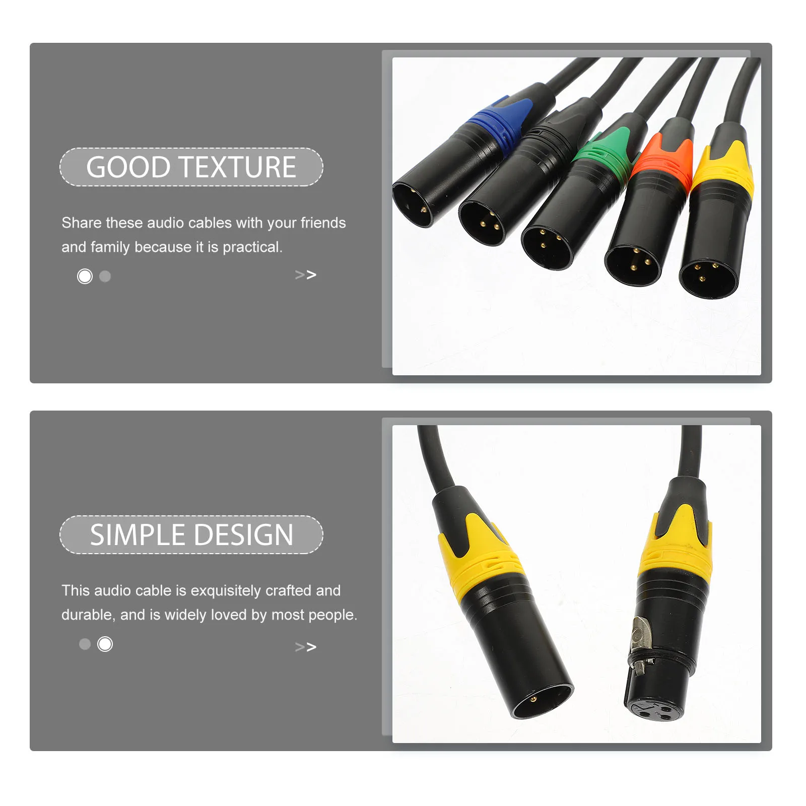 

5 Pcs Audio Cable Set Microphone Wire Xlr Male to Female Cord Adapter Connector for Microphones Speaker