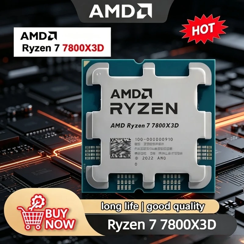 

AMD Ryzen 7 7800X3D 8-Core 16-Thread 4.2GHz B650 5NM Socket AM5 L3=96M R7 7800X3D Processor 120W DDR5
