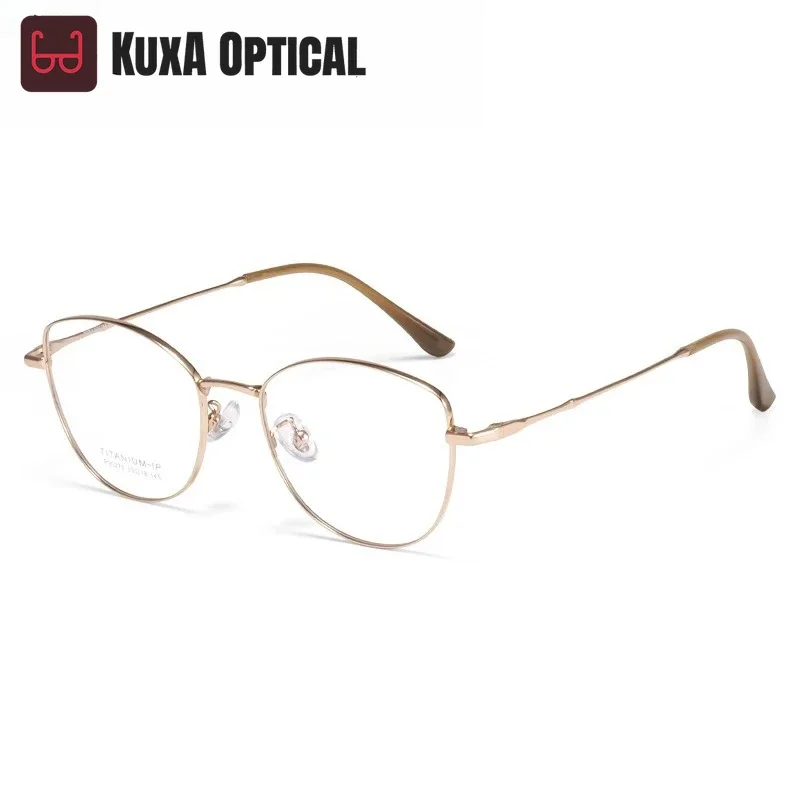 KUXA النساء القط العين نظارات القراءة النظارات سيدة أنيقة وصفة طبية مشهد الفتيات موضة قصر النظر البصرية عدسات البصر البعيد