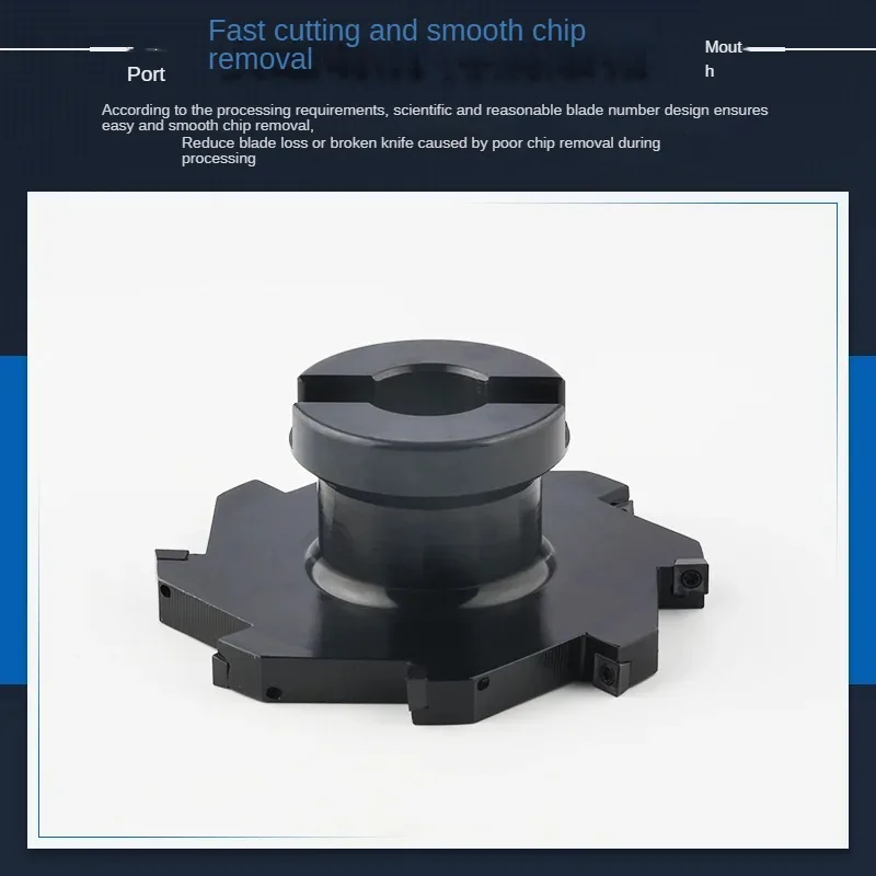 CNC three sided milling cutter disc with sleeve type indexable milling T-groove cutter disc installation MPHT blade 80 100 125