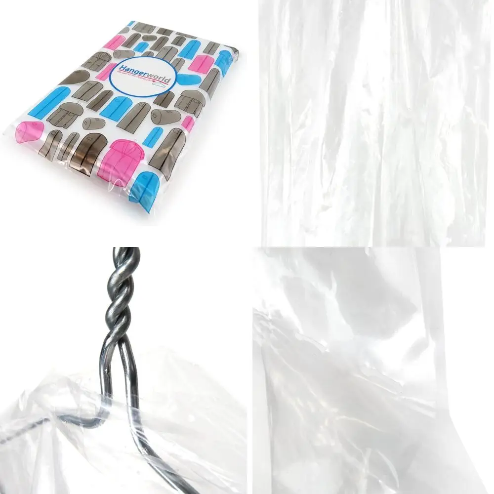 

Clear Polythene Garment Cover Bags, 80 Gauge, 54 Width, Pack of 50