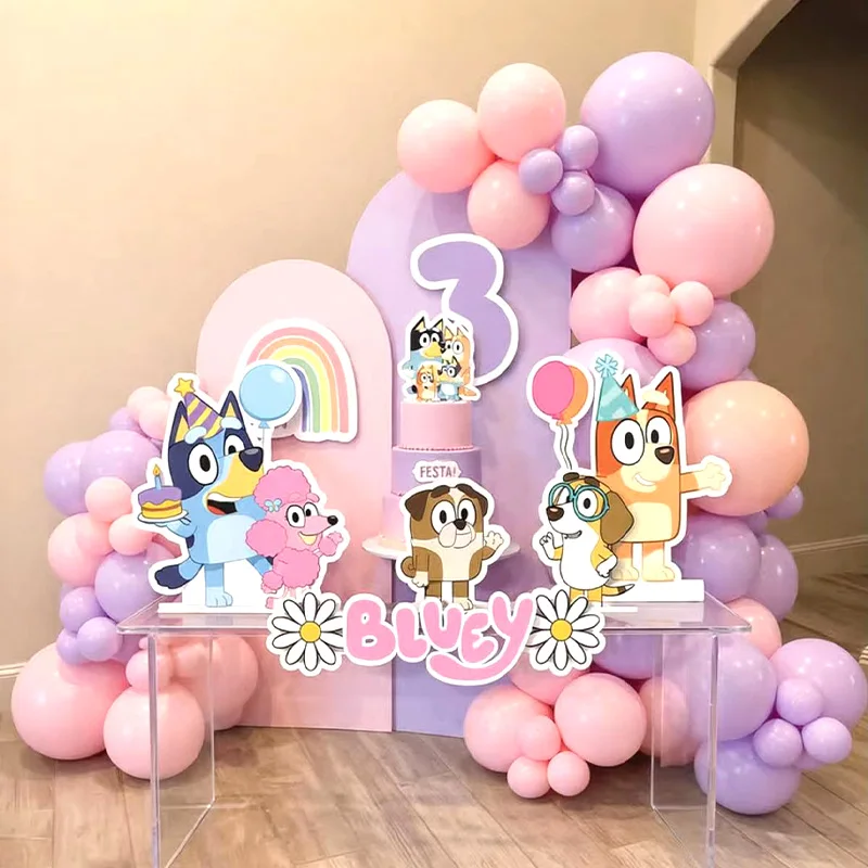 

Набор фольгированных шаров Bluey Bingo, гирлянда-арка, латексные шары, шары-цифры, украшения для дня рождения, детского праздника, подарки