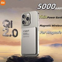Xiaomi Ultra Thin 5000mAh Magnetic Power Bank Wireless Portable travel External Battery Charger For MagSafe For iPone 8-16