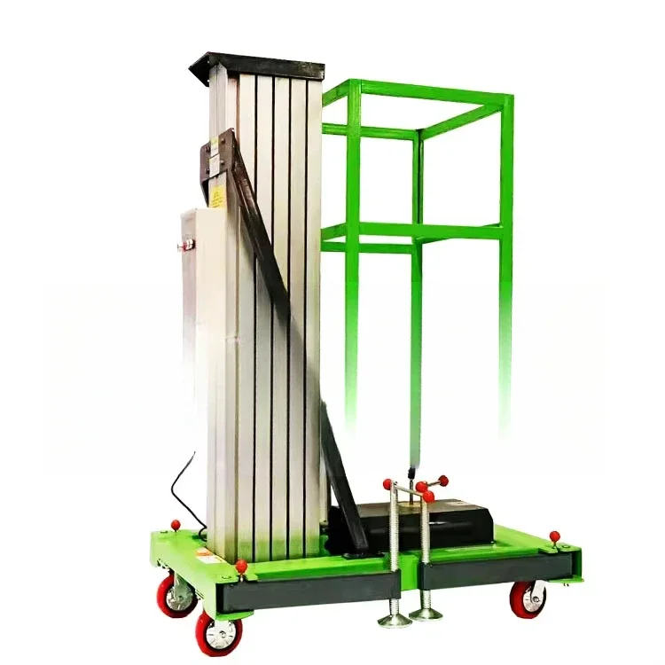 500kg 2-12m Small Mobile Electric Scaffold Aluminum Ladder Work Lift Tables 12 Meters Height Electric Motor Foldable Man Lift