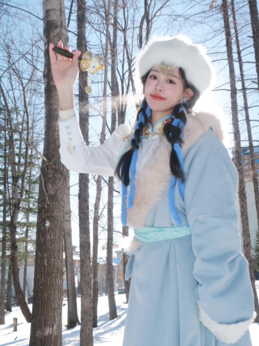 

New Ethnic Tibetan Costume Winter Snowscape Photoaphy Clothing Fre Sle Travel Snapots Photoaphy Traditional Robe