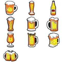 Encantos de Sapato de cerveja Caneca para Sandálias Crocs, Crianças Tamancos Pins, Meninos e Meninas Emblemas, Jeans Decorações Fivela, Homens e Mulheres Acessórios