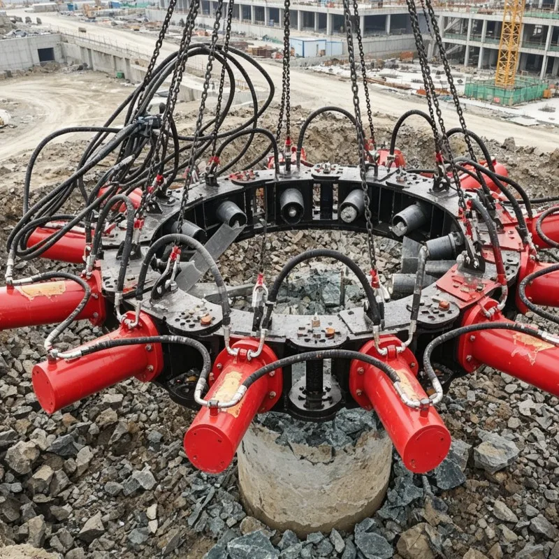 Customized Hydraulic Pile Crusher Concrete Breaker Attachment Excavator Pile Cutter Heavy