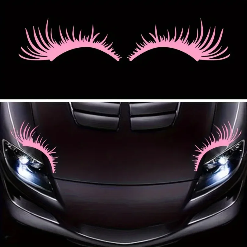 

2pcs Car Headlights Eyelashes Stickers for Car Truck Light Bumper Decoration Vinyl Waterproof Decal Large Fashion Eyelash