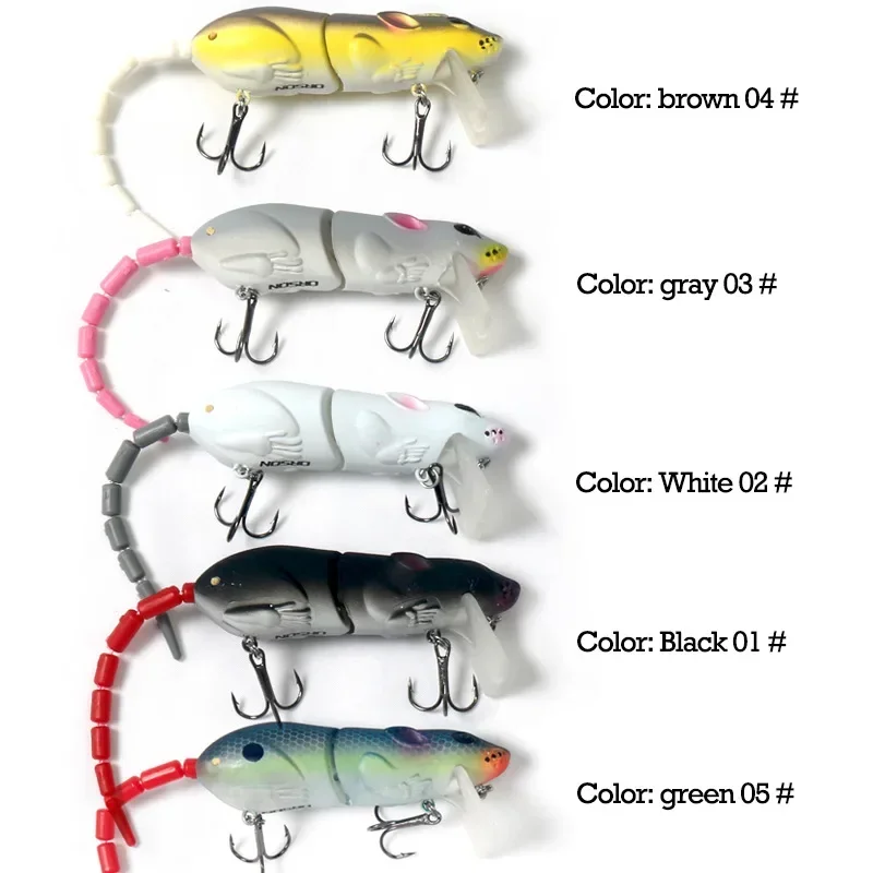 New Artificial Fishing Lure Plastic Mouse Lure Swimbait Rat Fishing Bait for Pike Bass with Hook Fishing Tackle Minnow Crankbait