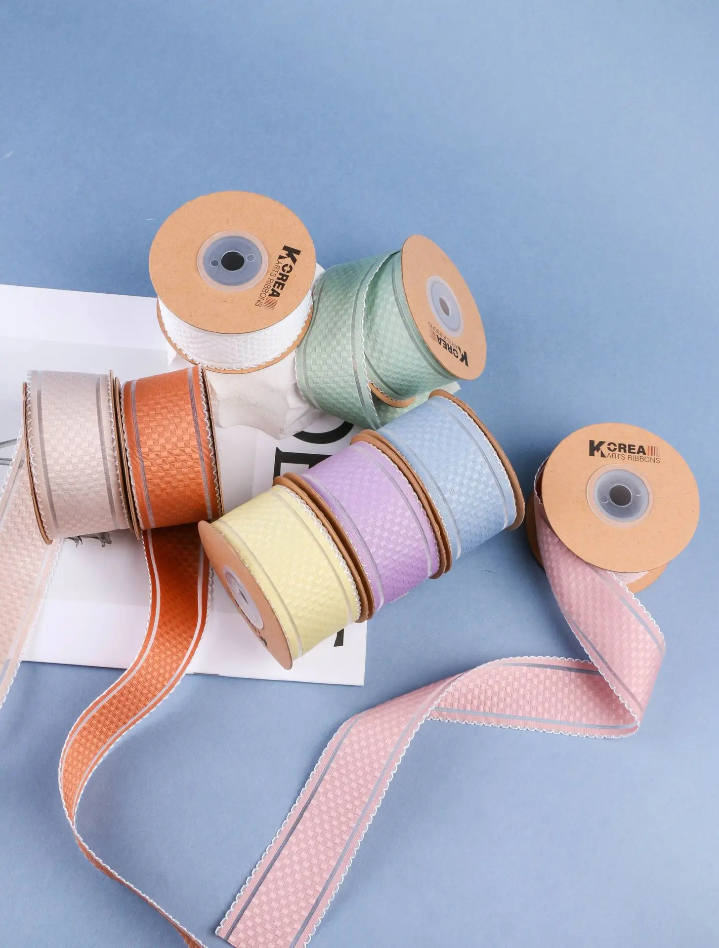 10 Yards 38MM Karo-/Band-/Holzkantenbänder Haarschleifen DIY-Handwerk Handgefertigte Accessoires YM2023052001 – Detail 3