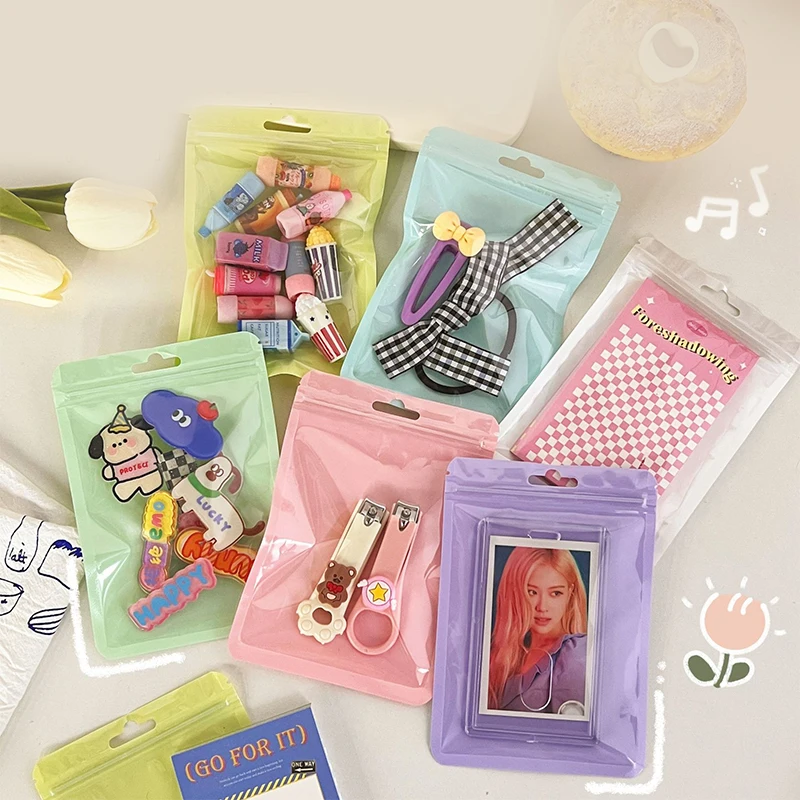 INS 10pcs/pack Candy Color Korean Toploader Card Photocard Storage Bag Idol Postcards Photo Cards Protective Case Stationery