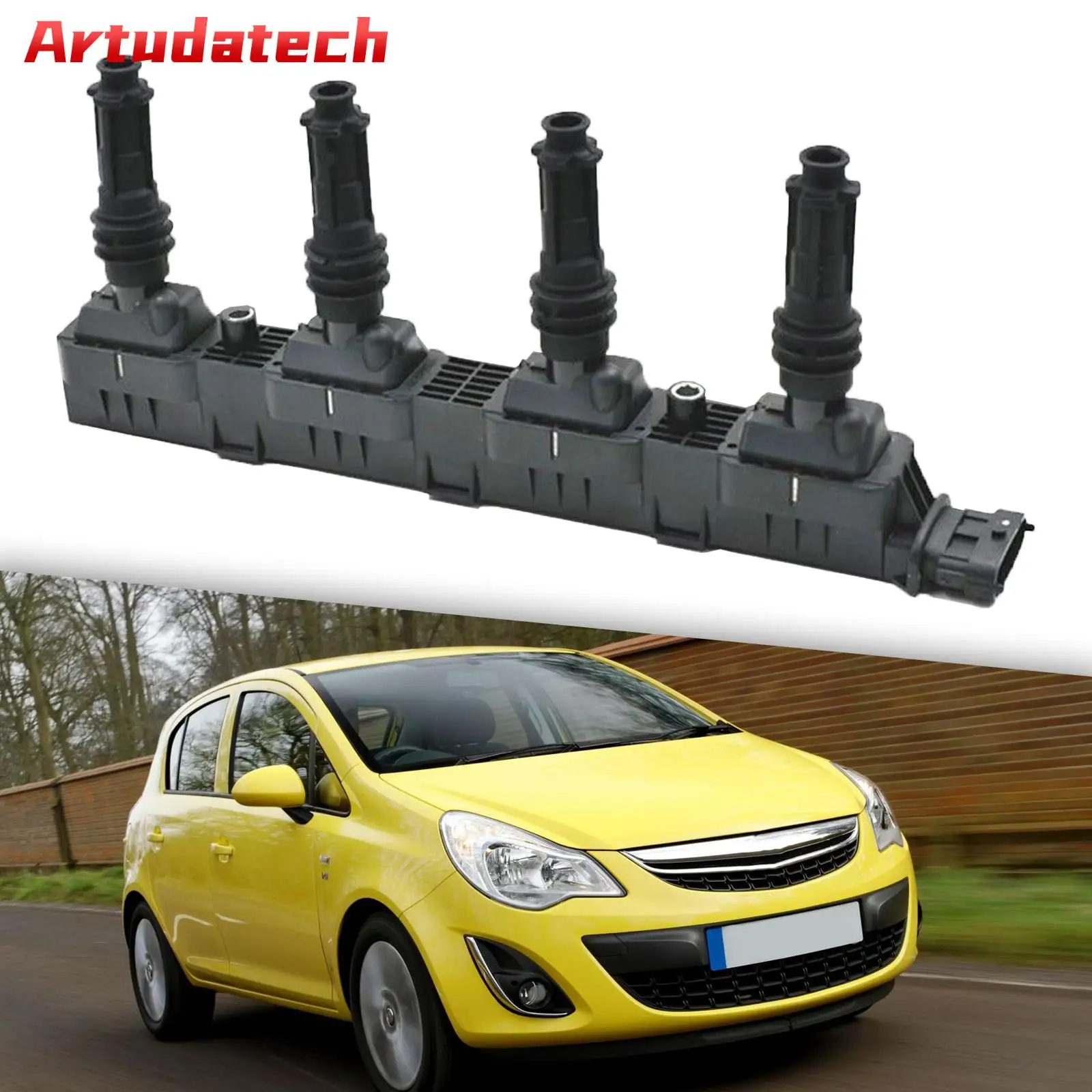 Artudatech Ignition Coil Pack 1208020 For Vauxhall Corsa 2006-2009 1.2 1.4 Petrol Car Accessories