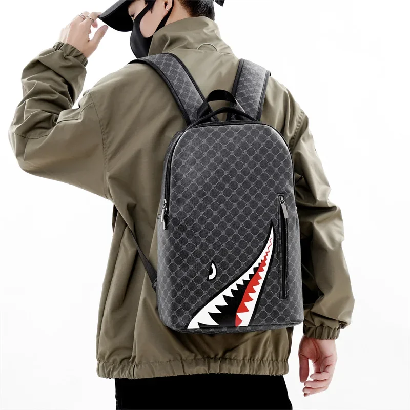 Men's Backpack Bag 15-inch Plaid High School College Laptop Rucksack