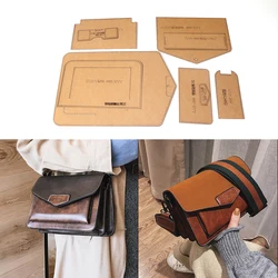 DIY Handmade Leather Unisex shoulder bag crossbody bag Sewing Pattern Hard Kraft Paper Stencil Leather DIY Template 14x20x9cm