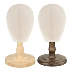 Mannequin Manikin Head Kids Wooden Base Multi Purpose Wig Stand Holder Hats Glasses Headband Hairpieces Display Stand for Home
