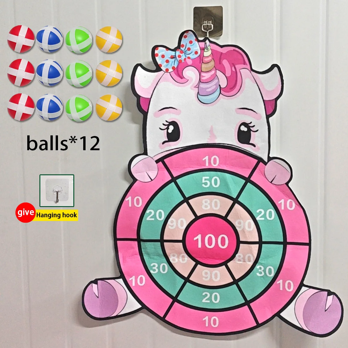 Large size sticky ball dart set with 12 sticky ball parties, multiplayer interactive game toys