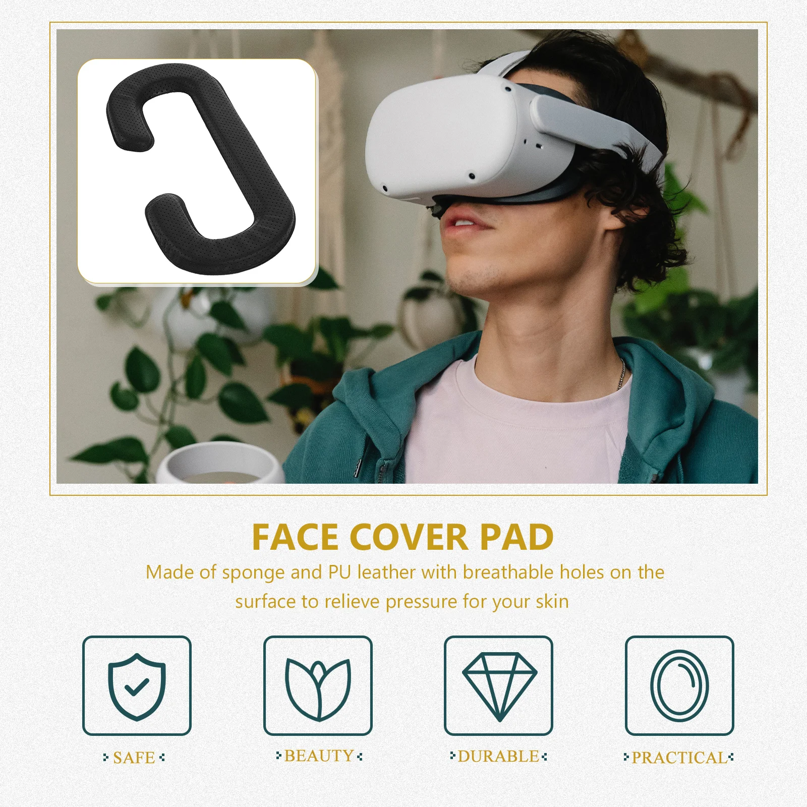 

Sponge Eye Cushion For Vive Breathable Pu Cover, Soft Skin-Friendly Replacement Pad, Great Gift For Family