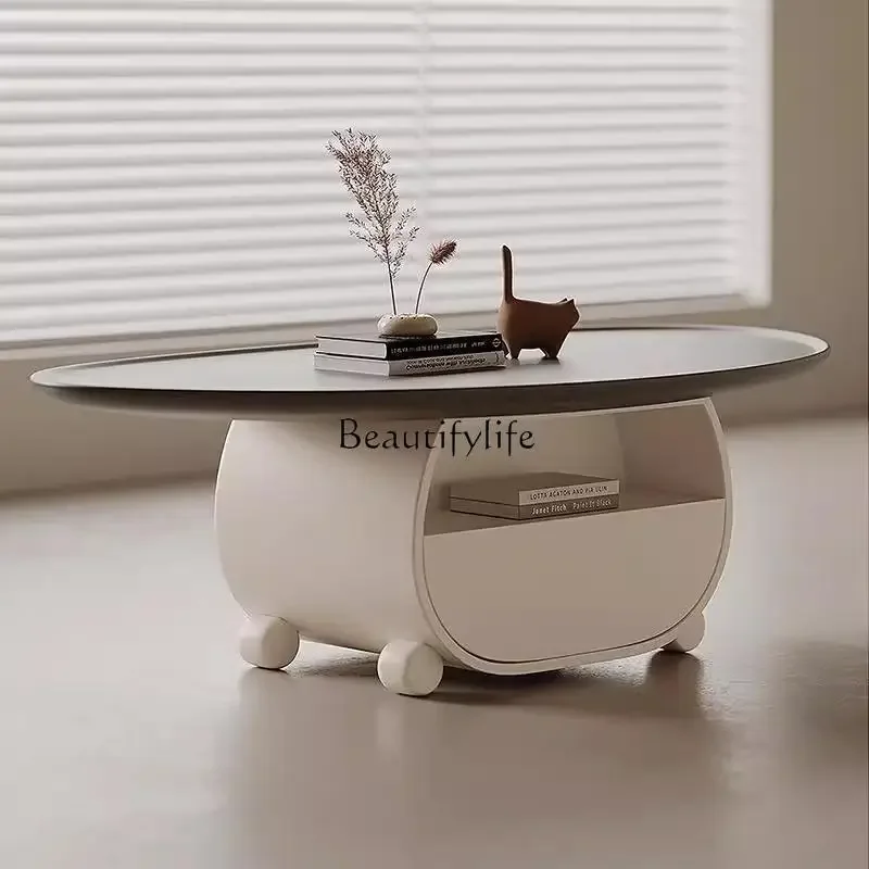 

FG52-*Creative oval coffee table living room household small apartment wabi sabi wind advanced sense
