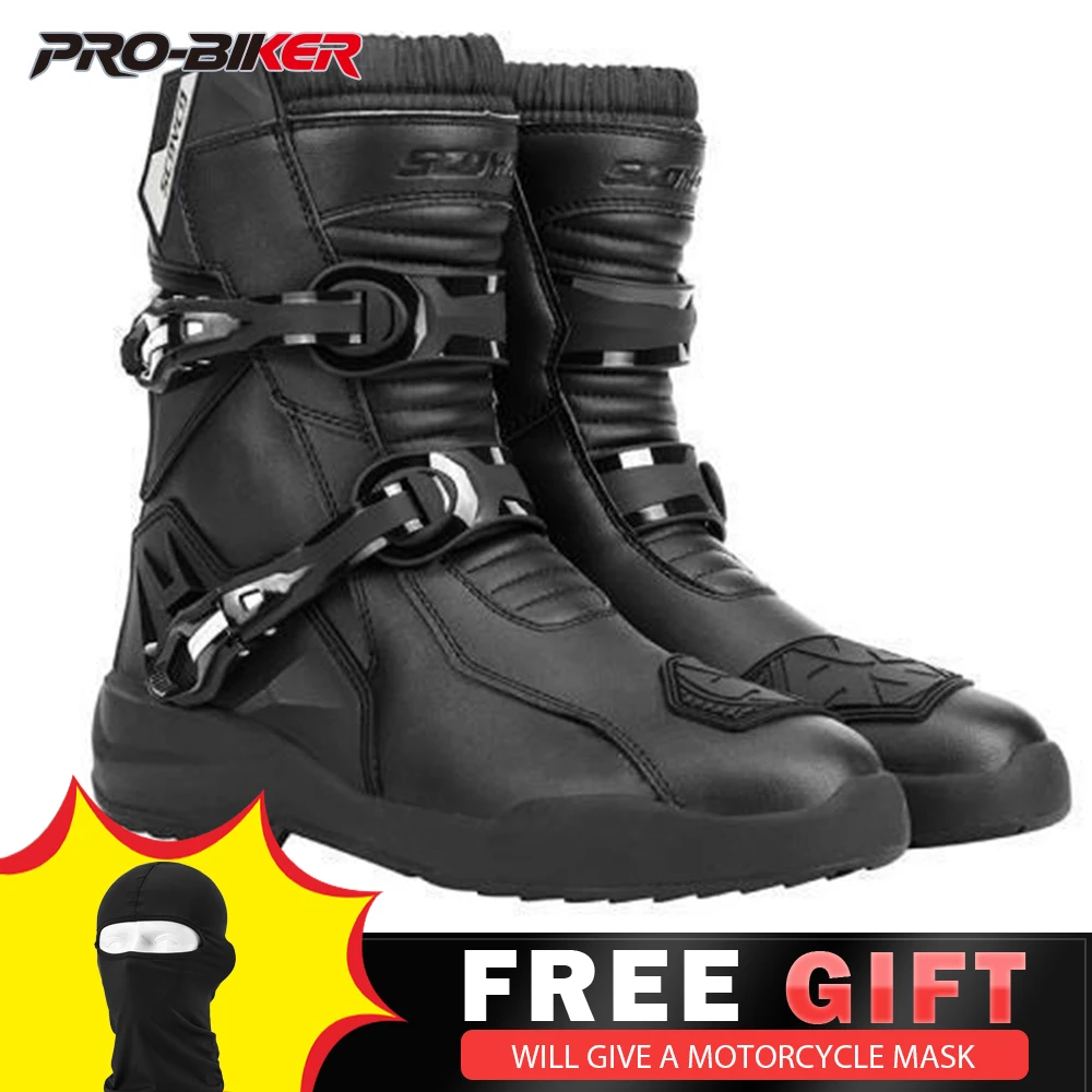 

Wear-resistant Men's Biker Boots Anti-slip Motorcycle Boots Anti-fall Motocross Boots Waterproof Motorcycle Protection Equipment