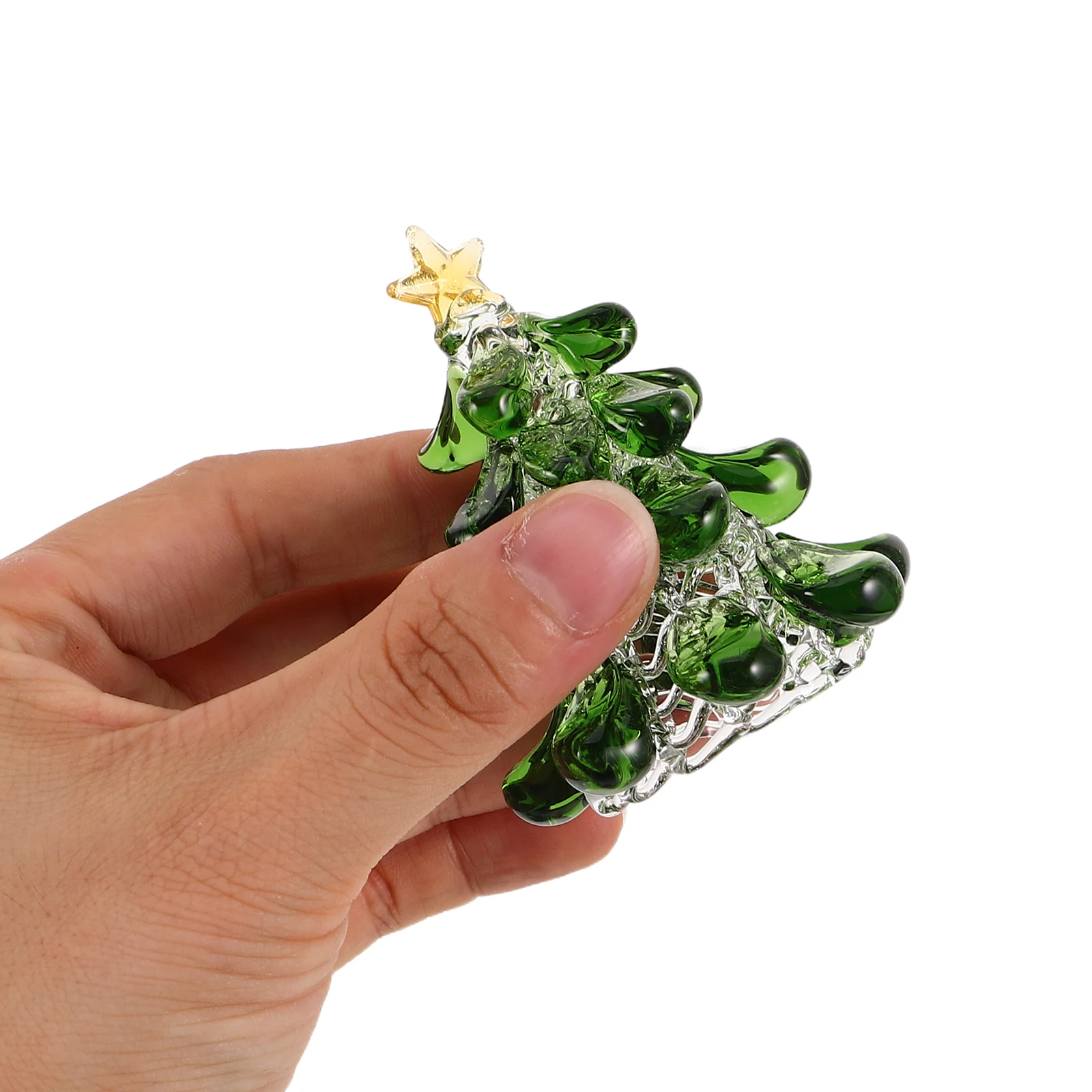 

Christmas Miniature Trees Table Centerpieces Crystal Statue Holiday Tabletop Decor Glass Decoration