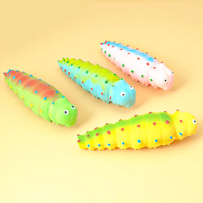 Squeeze Caterpillar  Toys Soft Foam TPR Worm Toys For Kids Children Adults Stress Relief Decompression Funny Toys Stress Relief