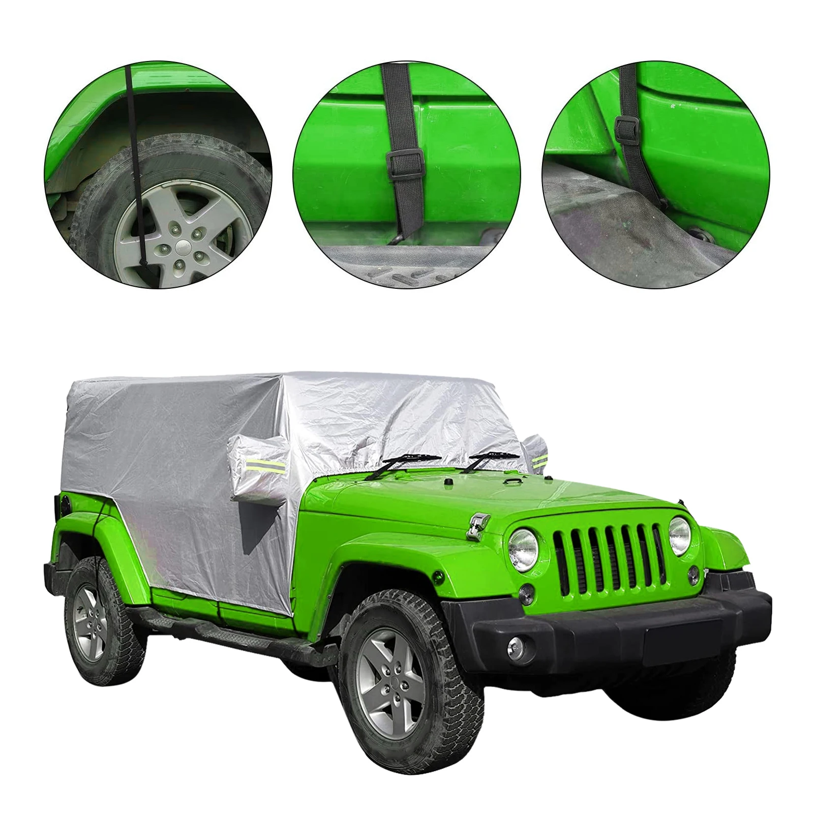 

Car Rain Sunshade Cover Outdoor Waterproof Sun Rain Snow Protection UV Auto Cover For Jeep JK JL 4 doors 2007-2021