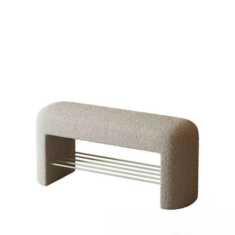 

Home shoe change stool can sit shoe rack lamb wool shoe stool living room home