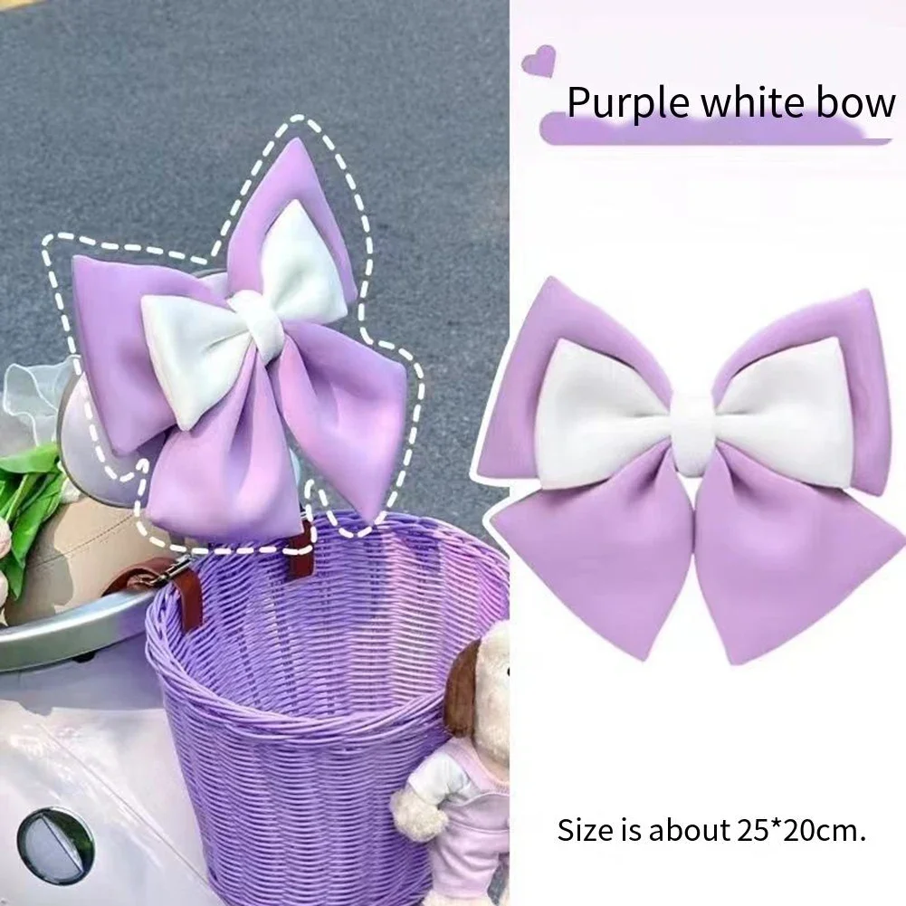 귀여운 리본 헬멧 모델링 리본 전기차 장식 헬멧 귀여운 리본 천 리본 액세서리 전기 자전거 헬멧 장식용