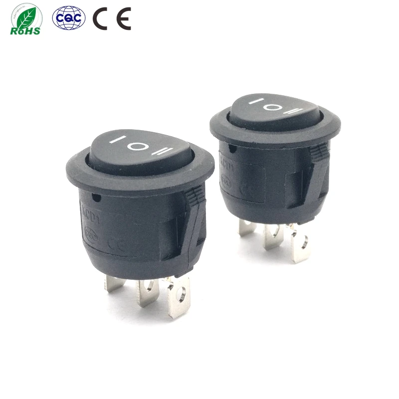 

ON-OFF-ON Black Momentary DPDT Rocker Switch 3 Position 3 Pin Power Switch 6A 250V 10A 125V Push Button Switch KCD1