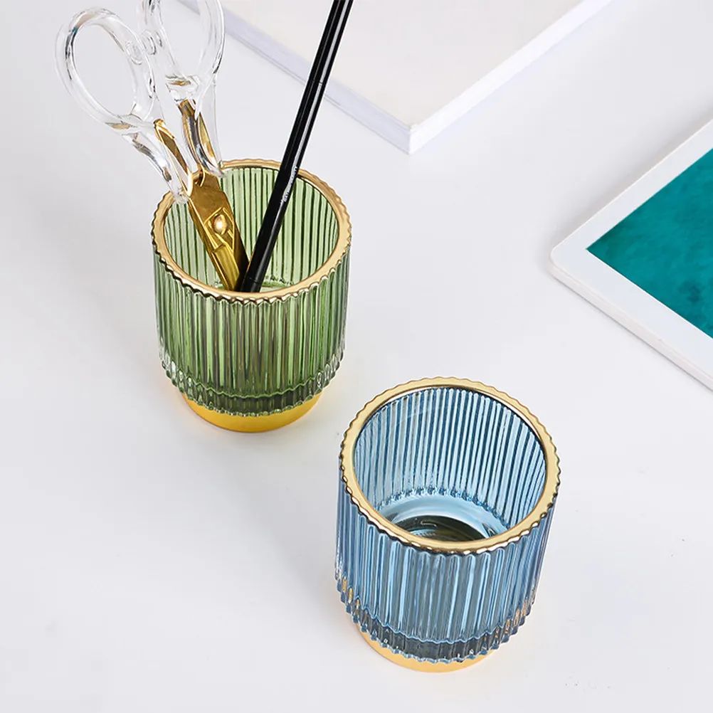 

Стеклянный стакан для кистей для макияжа, утолщенный, изысканный, для хранения косметики, настольный органайзер