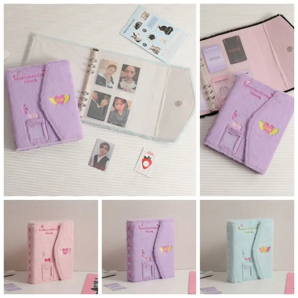 

3 Inch Photo A5 Kpop Idol Photocard Binder Loose-leaf 6-hole Photo Card Holder Book Jacket Plush Collection Book