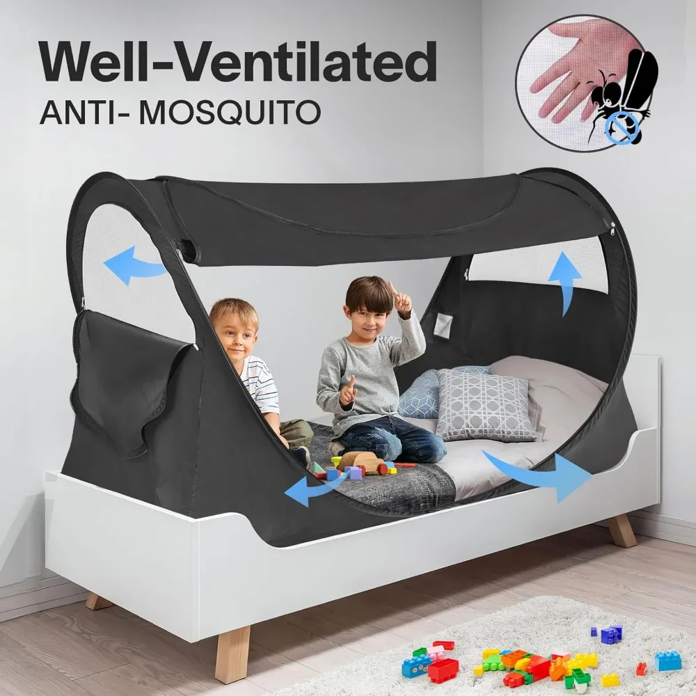 مظلة سرير منبثقة من ألفانتور مقاس كوين بدون تجميع تعتيم وشبكة قابلة للتنفس خيمة حلم محمولة خفيفة الوزن مع سيارة