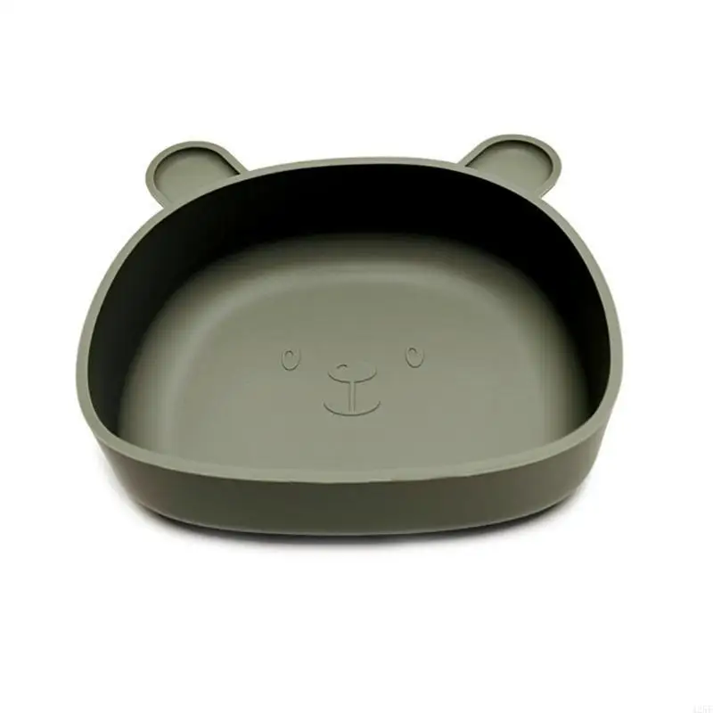 Baby Suction Bowl Silicone Dining Plate Cartoon Bear Children Dish Plate 425F