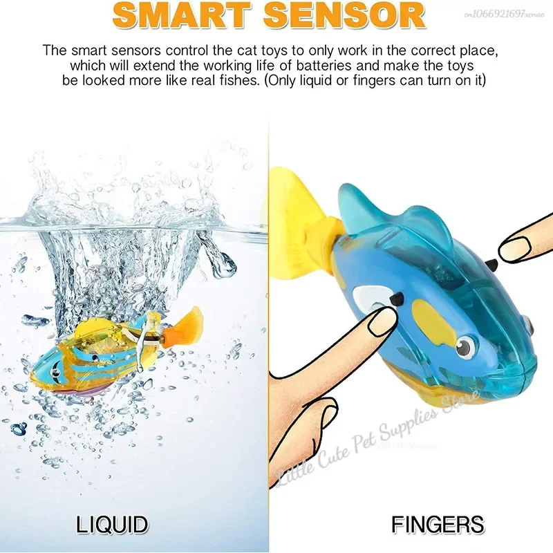 لعبة أسماك روبوت للسباحة التفاعلية LED ، ألعاب مائية ، ألعاب داخلية ، ألعاب أسماك كهربائية لتحفيز غرائز صيد القطط