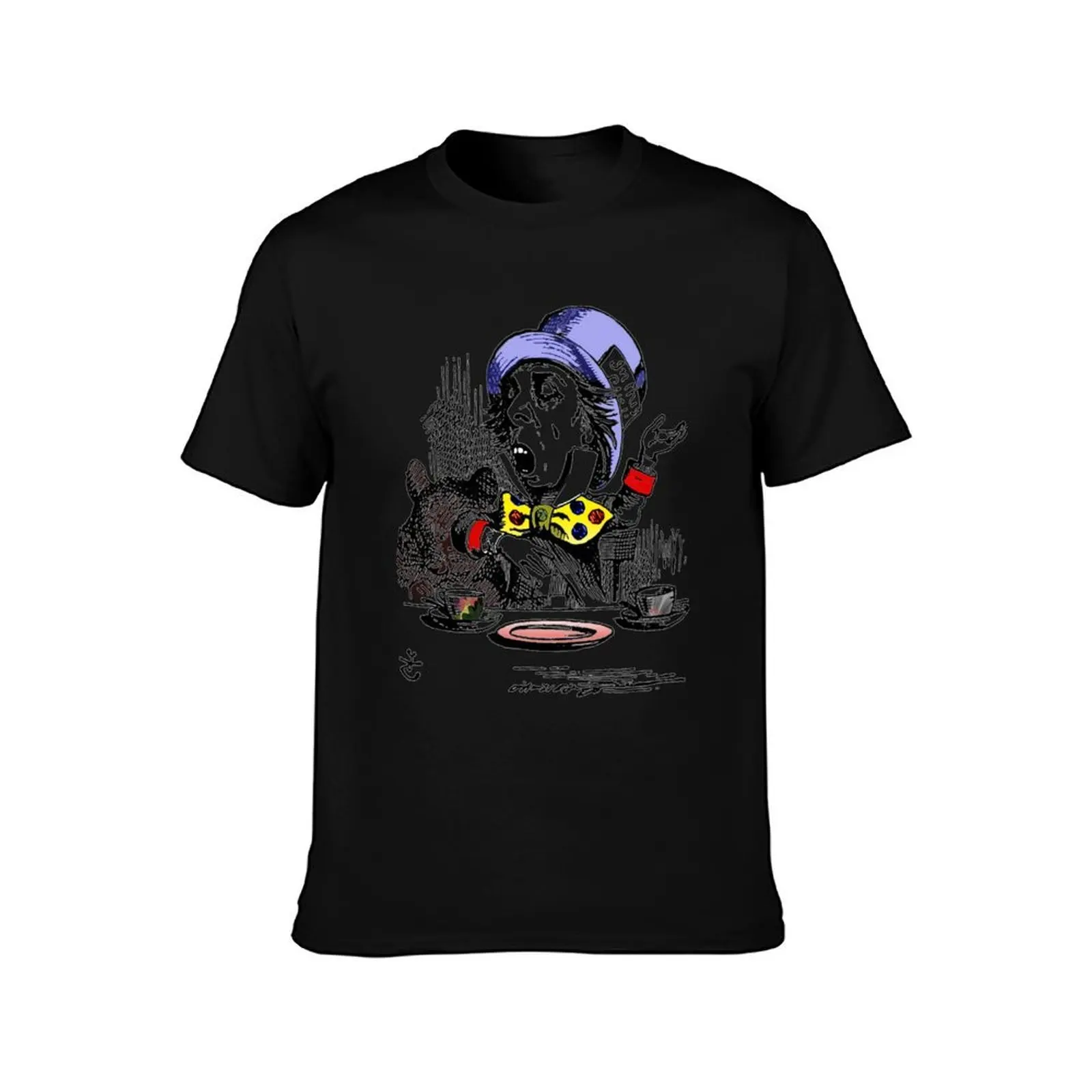 Mad Hatter T-Shirt, Summer Casual Cotton Tee, Oversized Streetwear Tops, Vintage Graphic Print, Loose Fit Short Sleeve