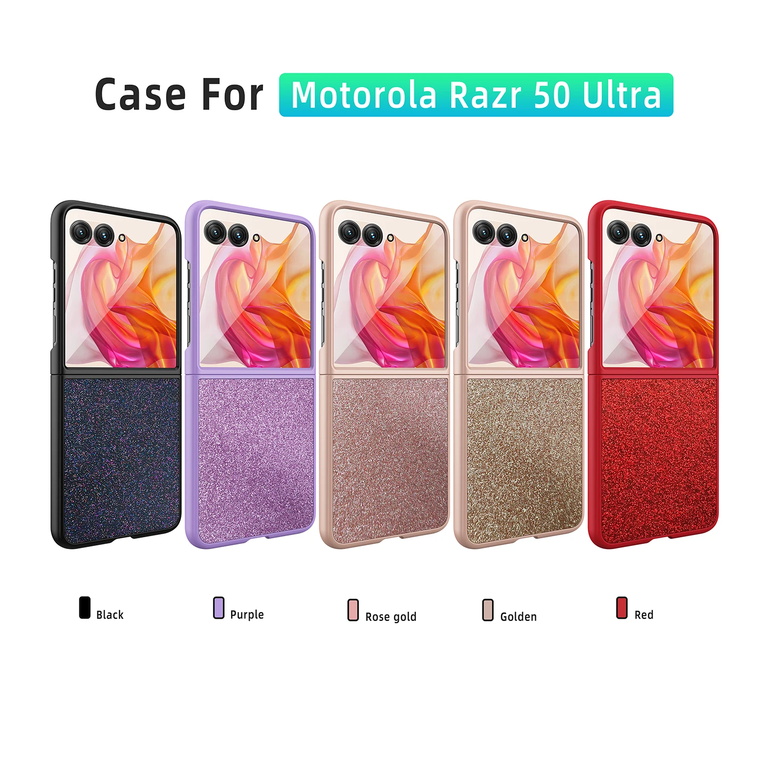 For Motorola Razr 50 Ultra Case Luxury Bling Glitter Skin Friendly With Mirror Film Folding Shockproof Hard Cover Accessories