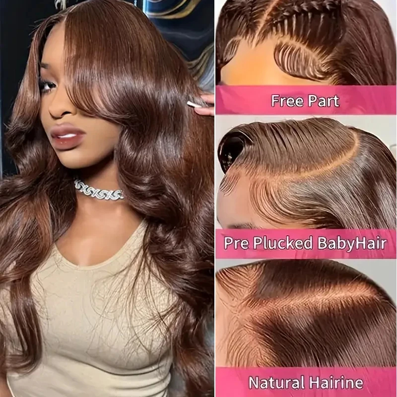 30 32 Inch Brown Colored Lace Frontal Wig 13x4 13x6 Body Wave Transparent Lace Front Human Hair Wigs For Women 4x4 Closure Wig