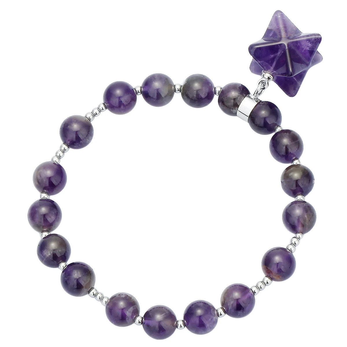 Merkaba Stone Bracelet for Women Men, Natural Crystal Stone Beads Stretch Bangle Handmade Jewelry 7