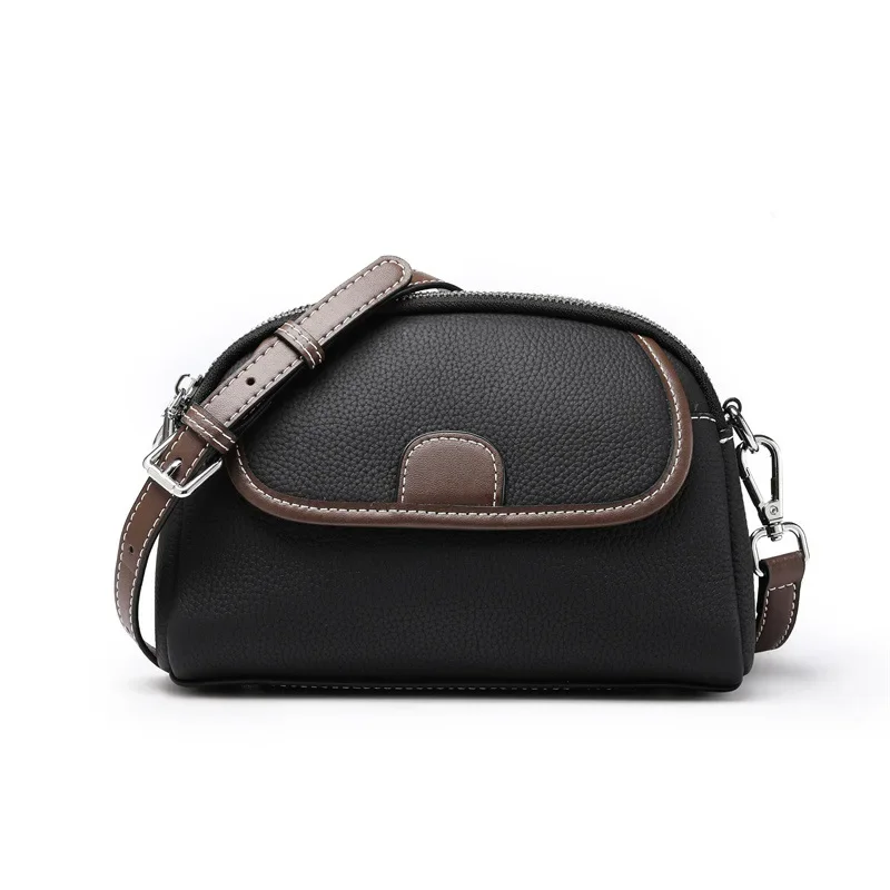 

Genuine Leather Shoulder Bag For Women Crossbody Bags for Women Fashion Cowhide Leather Trend Contrast Color Small Square Bag