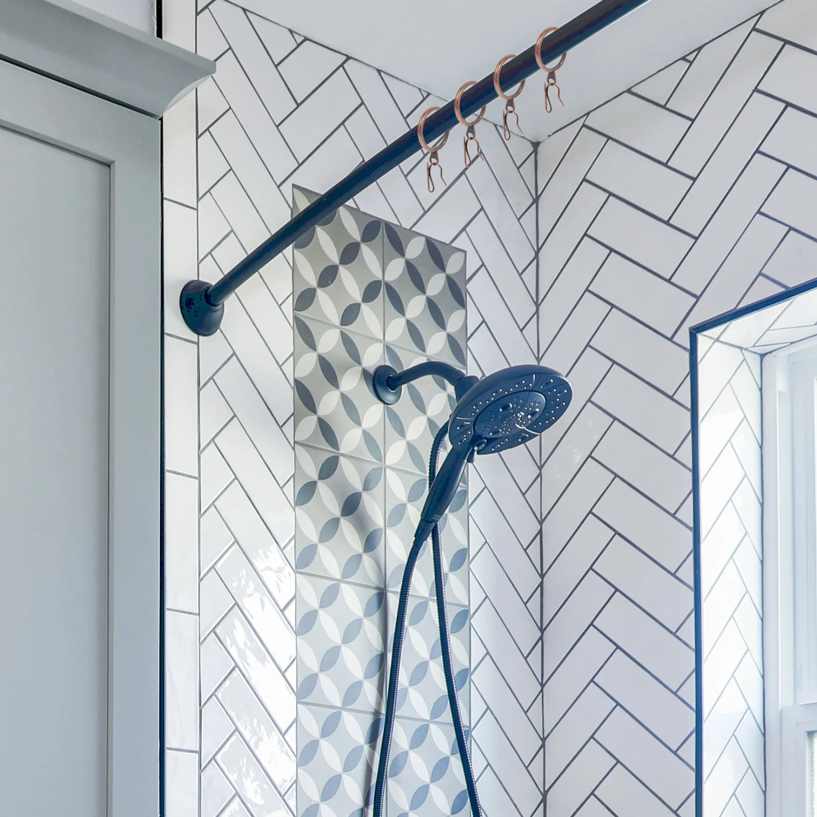 

40Sets Iron Curtain Circles Premium Strength for Hanging Drapes and Shower Curtains Rust Resistant Smooth Slide Household