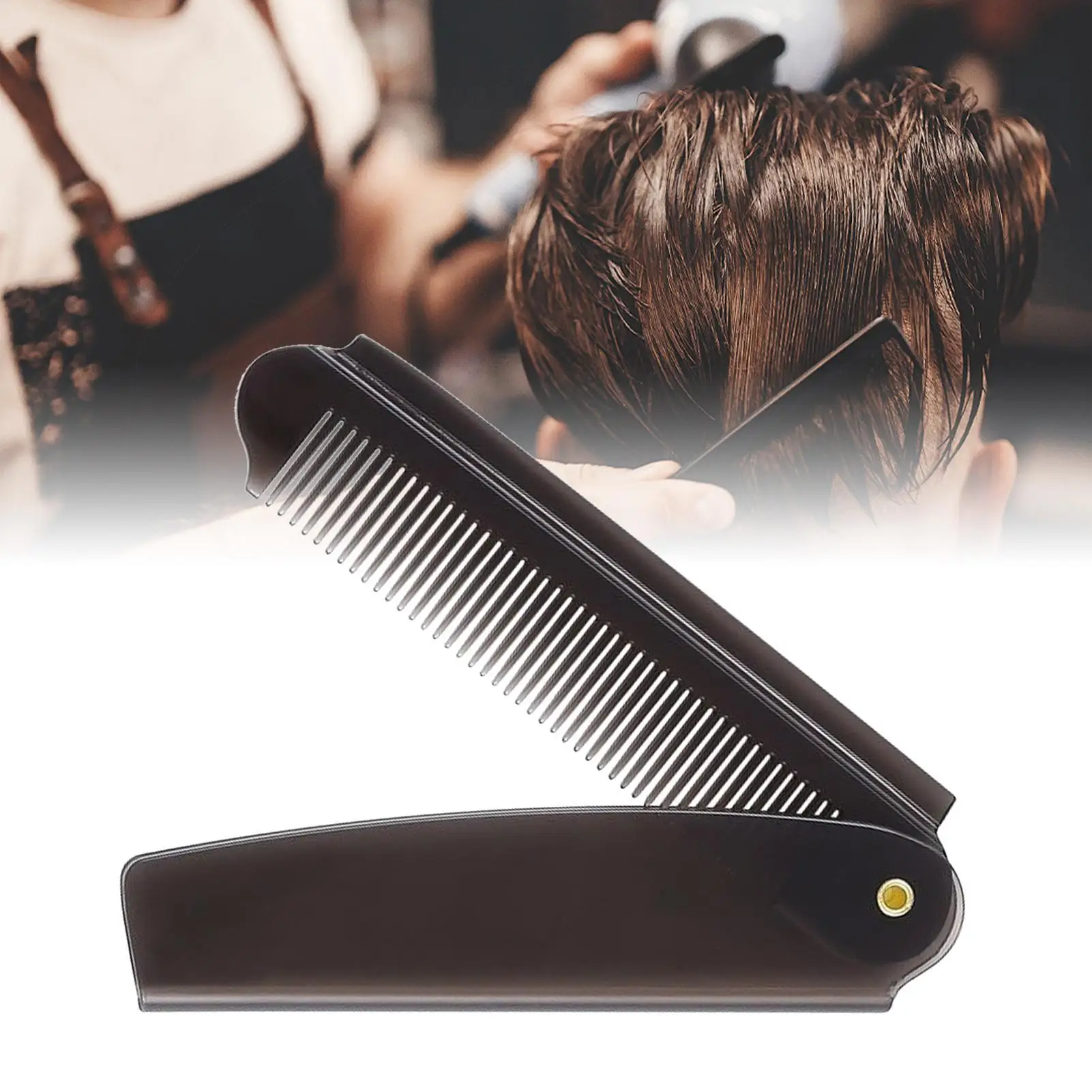 1pc Compact Folding Pocket Comb Portable Hair Brush for Car Travel, Home Salon Workplace Use, Men Beard Grooming Essential