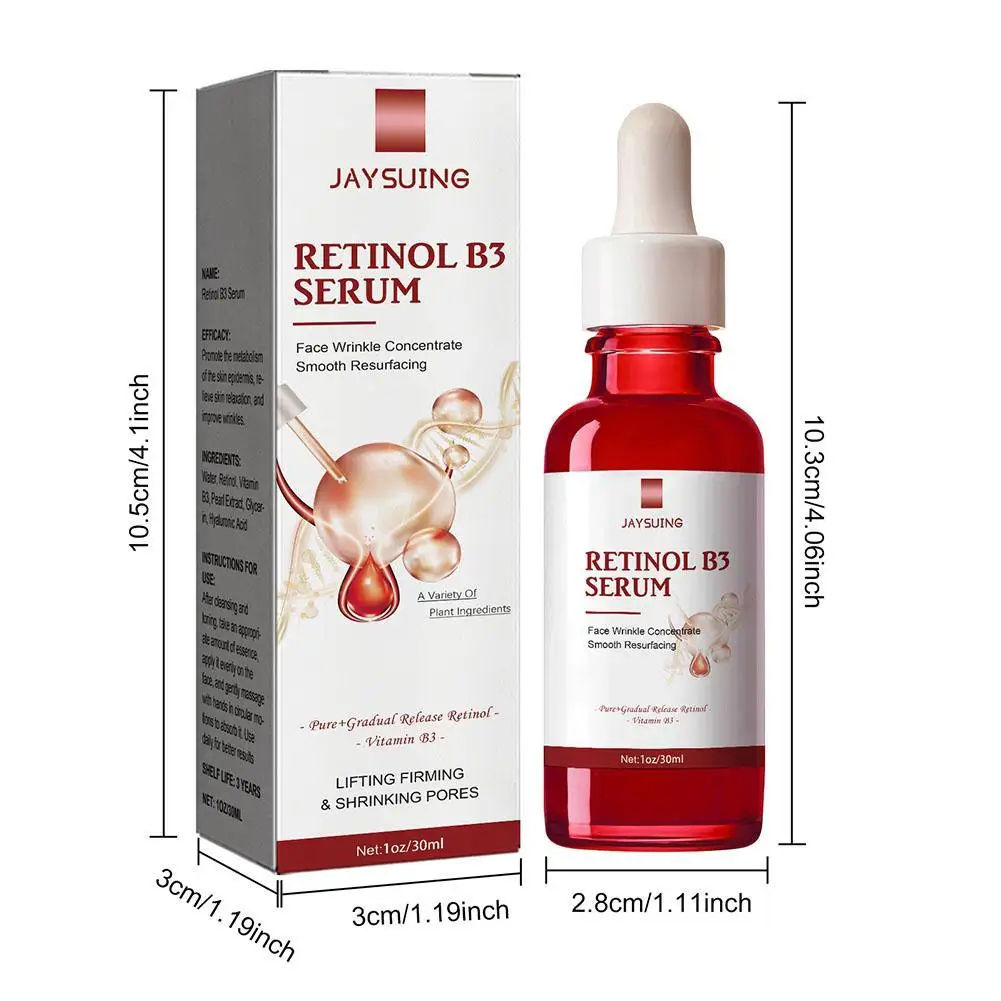 1/3/5x30ml reines Retinol-Gesichts serum mit Vitamin B3. Anti-Aging-Gesichts serum gegen Linien falten und vorzeitige Sonnens chäden