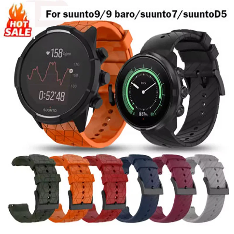 

24mm for Suunto 9/9 Baro Silicone Replacement Watch Straps Wrist Band for Suunto 7/D5 Suunto Spartan Sport Watchband Accessories