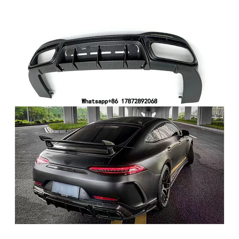 

For 2022-2024 GT53 GT63 4MATIC X290 FD Dry Carbon Fiber Rear Diffuser with Exhaust Tip
