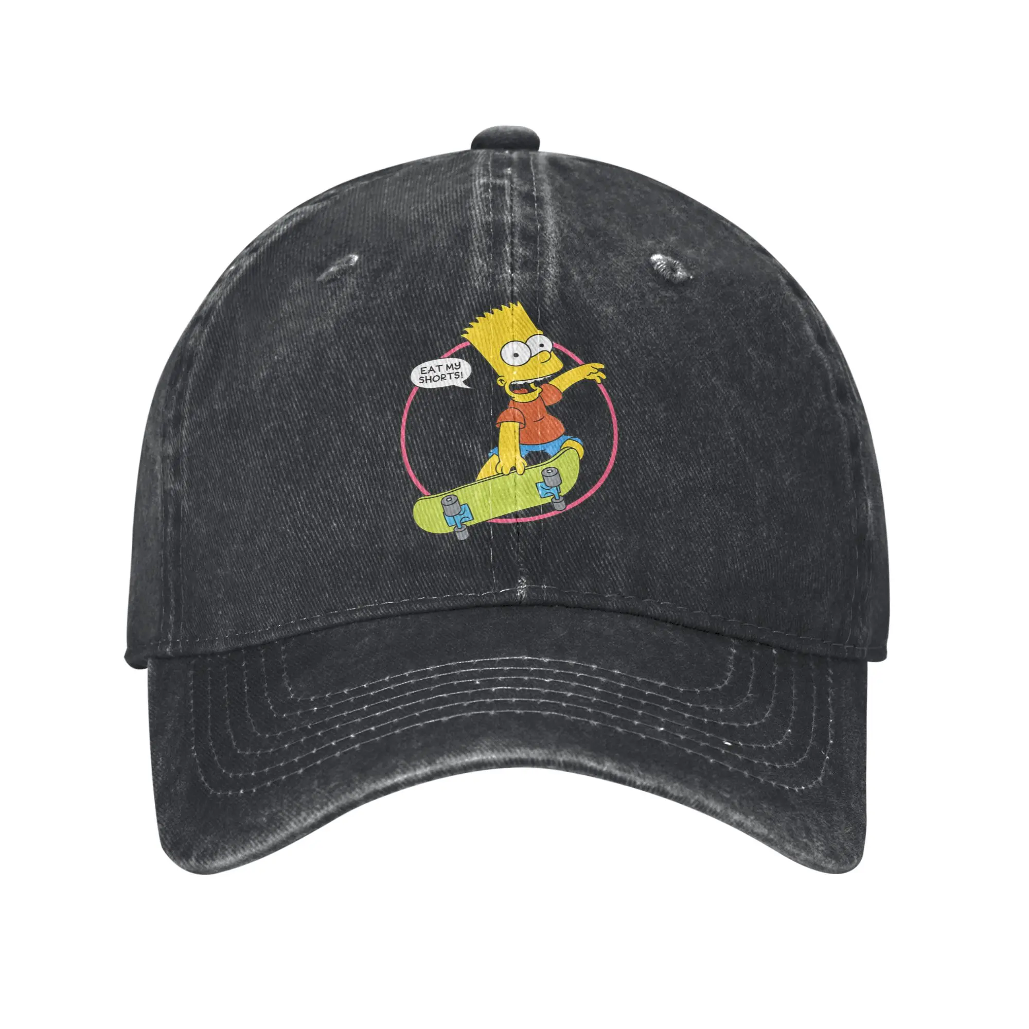 Bart Simpson Eat My Shorts Baseball Caps Vintage Distressed Washed  Sun Cap Men Women Outdoor Workouts  Adjustable Caps Hat
