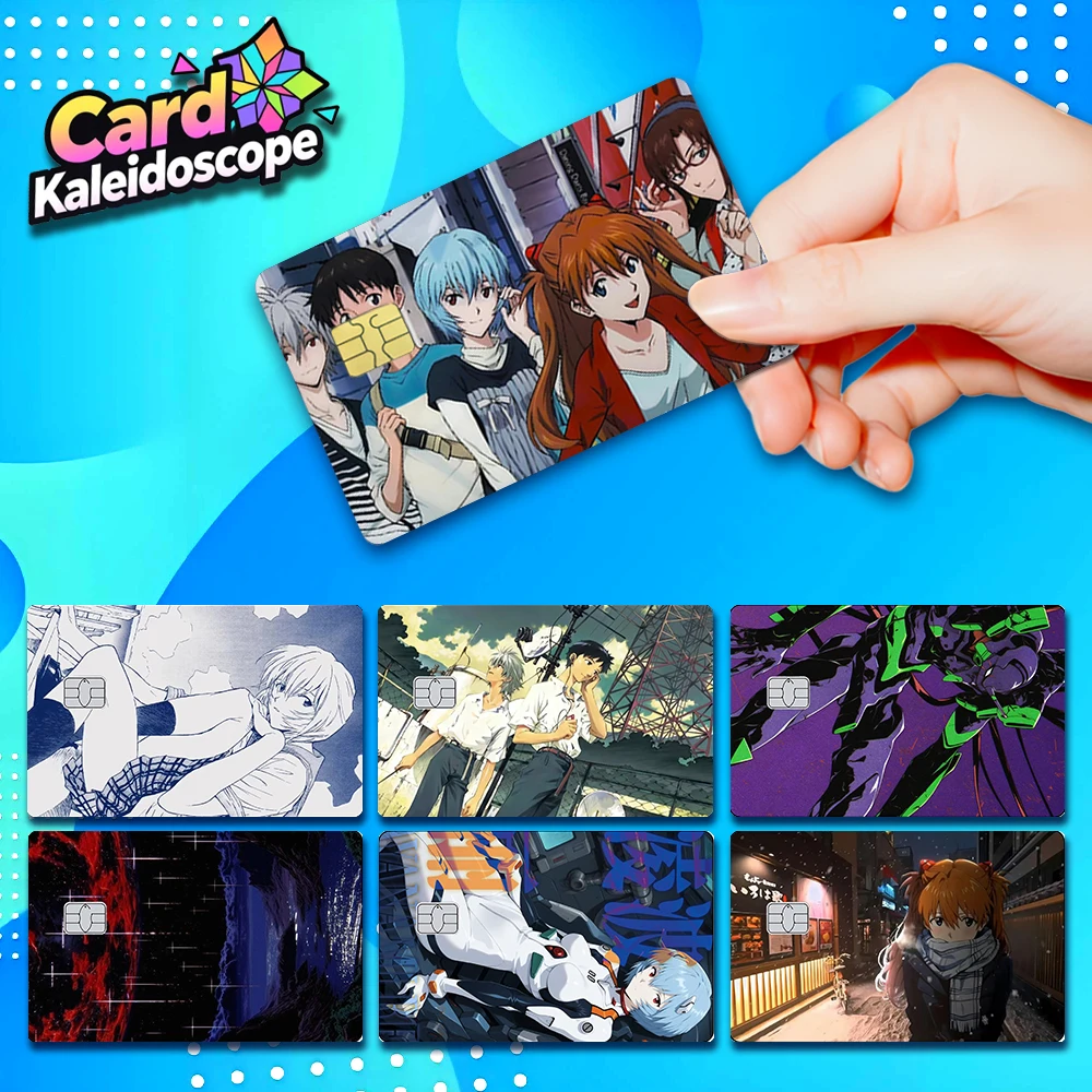 Anime EVA Kreditkarten-Skin-Aufkleber Cartoon Matte Aufkleber zur Dekoration von VISA JCB AMEX MasterCard und anderen IC-Bankkarten