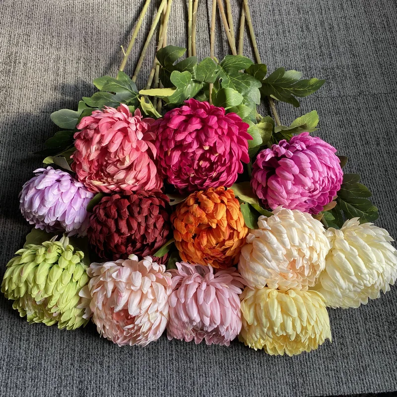 Single Stem Artificial Chrysanthemum Flower, Lifelike Fake Bloom - Vibrant Color, Durable Material, Perfect for Home Decor