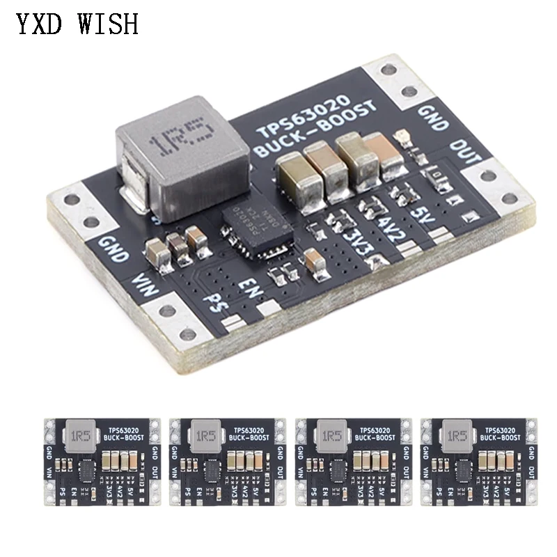 5pcs XL63020 3.3V 4.2V 5V Lithium Battery Automatic Boost Buck Step-Up Step-Down Converter Module Microcontroller Low Ripple